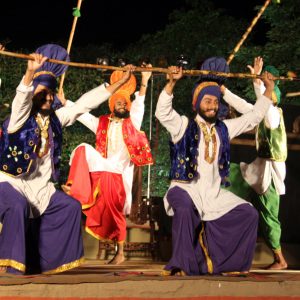 College students of Chandigarh performing on the 3rd day of the 3rd Chandigarh National Crafts Mela at Kalagram, Chandigarh on Monday, October 10, 2011.